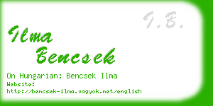 ilma bencsek business card